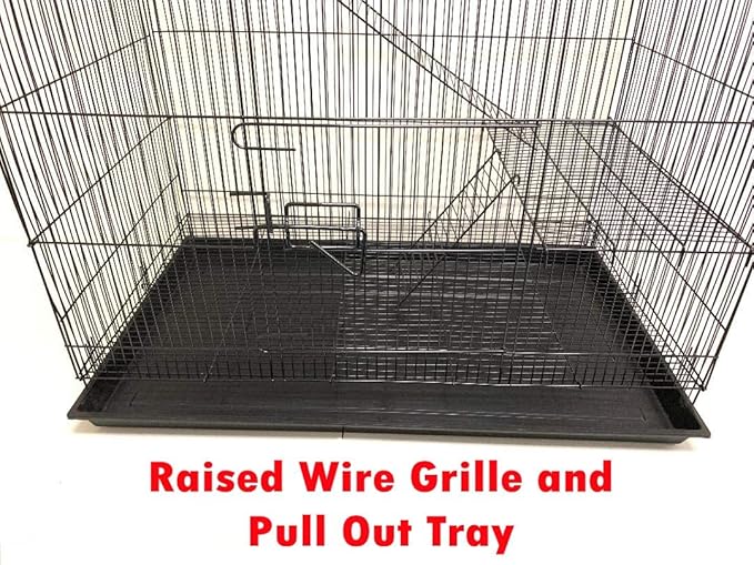 X-Large 5-Levels Tight 3/8-inch Bar Spacing Ferret Chinchilla Sugar-Glider Rats Mice Gerbil Chew Free Cage with Removable Rolling Stand, 31-Inch by 19-Inch by 55-Inch