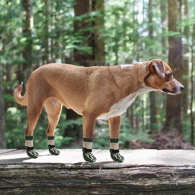 KOOLTAIL Dog Socks for Hot/Cold Pavement to Prevent Licking Paws Scratching,Anti Slip Pet Boots&Paw Protector for Hardwood Floors,Traction Control Grip Booties for Small Medium Large Senior Dogs M