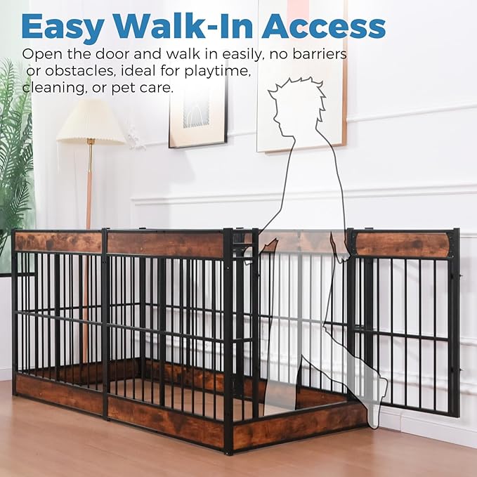 Dog Playpen, 35.4" Height Dog Pen Indoor, Heavy Duty, Safe and Sturdy, Furniture Style Puppy Pen