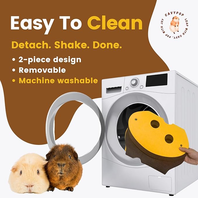 Guinea Pig Hideout Guinea Pig Tunnel Washable Tube with Cheese-Hole Design Soft Cozy Hideaway for Cage Corner Indoor Play and Enrichment-Brown