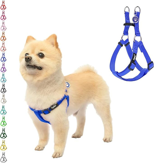 PUPTECK No Pull Dog Harness Soft Adjustable Basic Nylon Step in Puppy Vest Outdoor Walking with ID Tag