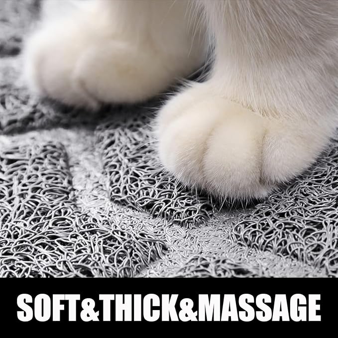 Yimobra Cat Litter Mat, 24"x20" Litter Mat with Litter Lock Mesh, Soft Cat Litter Mat Litter Trapping Mat, Easy to Clean, Non-Slip, Water Resistant, Litter Free Floors, Grey