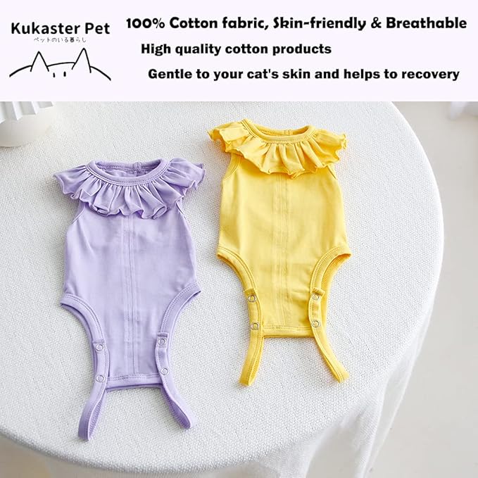 Cat Recovery Suit for Abdominal Wounds and Skin Diseases, Breathable Surgical Recovery Shirt After Surgery Wear Anti Licking Wounds,E-Collar Alternative for Cats Pet Kitten(RSC01-pink-s)