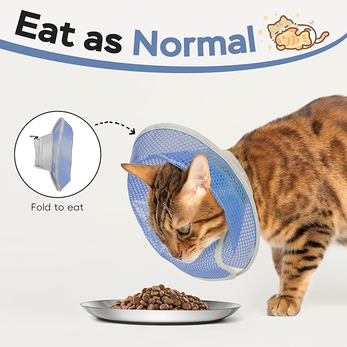 Cat Cone Collar Soft to Stop Licking After Surgery, Waterproof Lightweight Recovery Collar for Cats and Small Dogs, Elizabeth Plastic Cone Alternative, Neck Pillow to Prevent Scratches