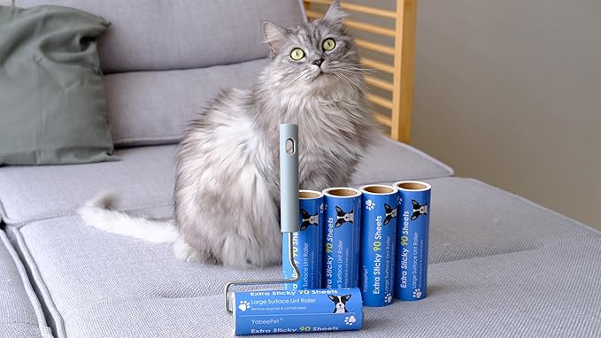 Extra Sticky Large Lint Roller Refills, 6.3'' Giant Lint Roller Refills for Pet Hair, Clothes&Furniture Cleaning, 540 Sheets in Total