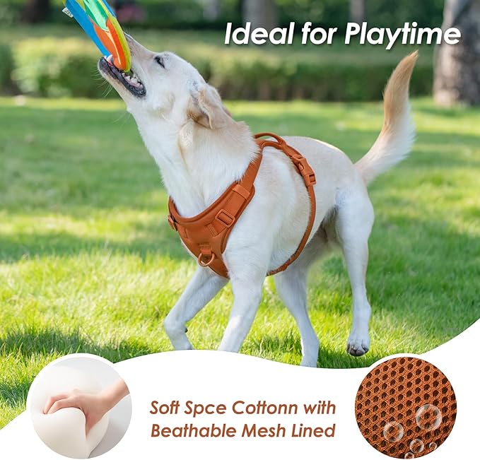 No Pull Dog Harness, Puppy Vest with Front Clip for Small Medium Large Sized Dog(Carmel Brown,XL)