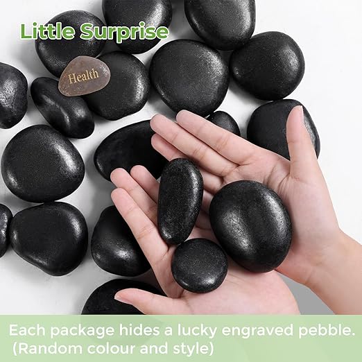 SIDONG 10 lbs Black River Rocks, 1.5-2.5 Inches Polished Pebbles for Indoor Plants, Aquarium Rocks Used in Fish Tank, Decorative Stones for Plants, Vases, Home Décor, Crafting, Garden Landscaping
