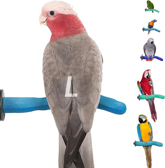 Sweet Feet & Beak Safety Pumice Bird Perch, Large 1-1/2" X 12", Blue - Lightweight Grinding Bird Perches for Cage - Bird Nail Trimming Perch for Healthy Beak & Feet - Multi-Size & Color Parrot Stand
