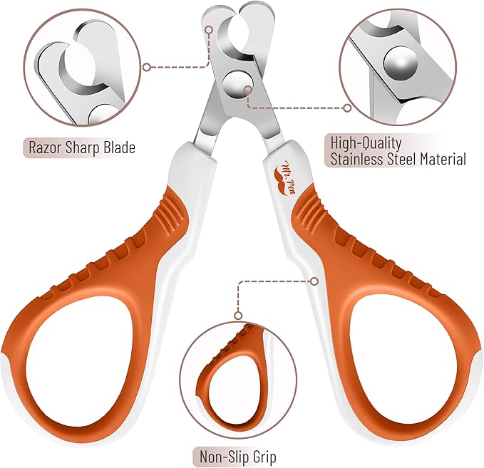 Mr. Pen Cat Nail Trimmer - Raspberry Red & White, Cat & Dog Nail Clipper