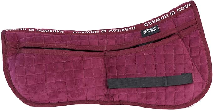 Harrison Howard Correction Half Pad with 4 Pockets and Foam Inserts with Differentiated Thickness Adjustable Horse Riding Pad with Added Cushioning and Comfort