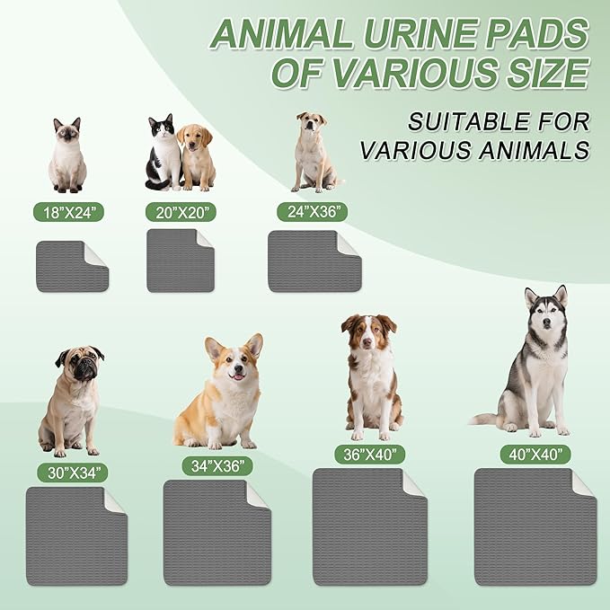 Washable Pee Pads for Dogs, 2 Pack Reusable Puppy Pads Dog Pads, Non-Slip Dog Pee Pads, Leakproof Pet Pee Pads Wee Wee Pads for Dogs. (Dark Grey, 30"x34"(Pack of 2))