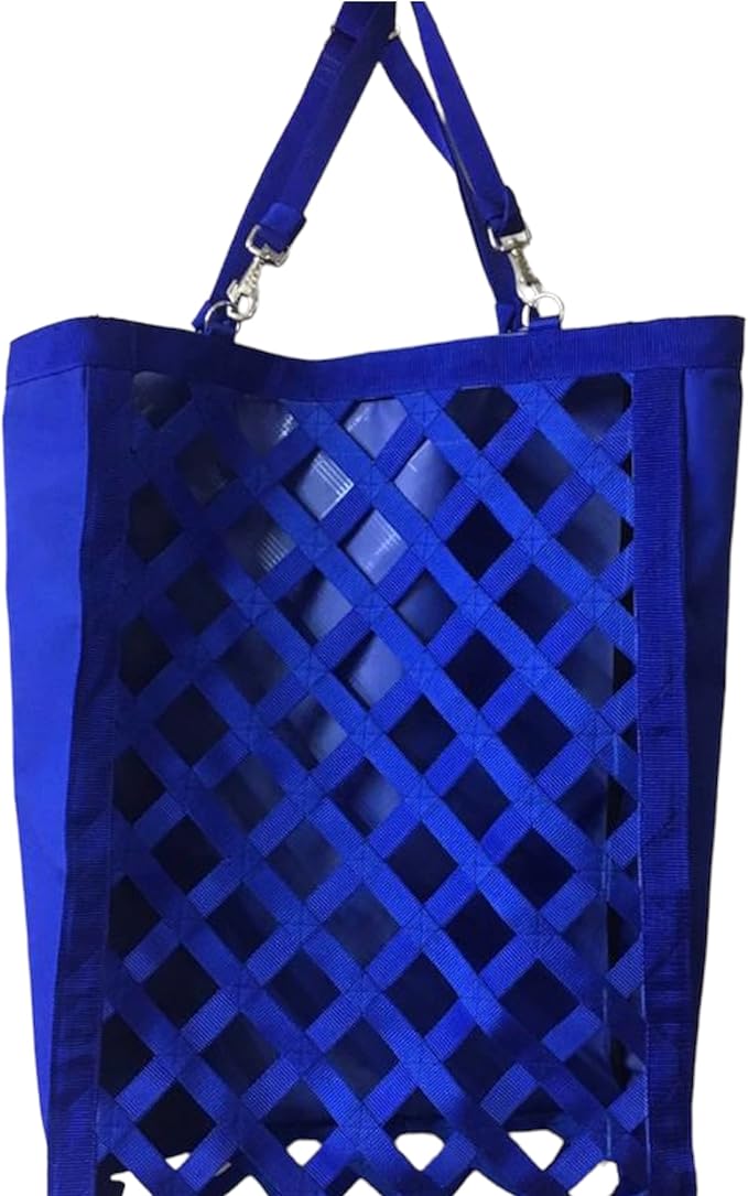 Majestic Ally Premium Nylon Hay Bag for Horses and Livestock, Simulates Grazing, Slow Feeding, Heavy-Duty PP Webbing,Quick-Adjust Straps, Small Hole for Digestion, Multiple Colors (Royal Blue)