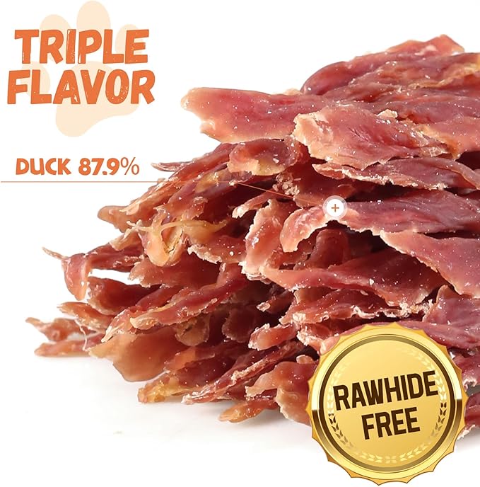 Duck Jerky Dog Treats, Natural Healthy Duck Twisted Strips with 1% Taurine, High Protain Low Fat Dog Training Rewards Treats for Small Medium Large Breeds, 10.6 oz