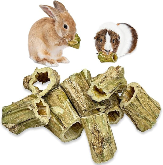 Fhiny Rabbit Chew Toys, 8 PCS 2" Natural Papaya Wood Chew Sticks Guinea Pig Treats for Dental Care Bunny Treats for Rabbits Small Pet Molar Snacks for Bunny Guinea Pig Chinchilla Hamster Gerbil