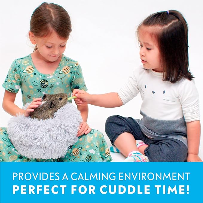 Paw Inspired Furr-O Burrowing Pet Bed with Zip-On Spandex and Fleece Bottoms for Guinea Pigs and Other Small Animals, Cozy Carrier, Hideout Enrichment Toy, Cage Accessories (Purple)