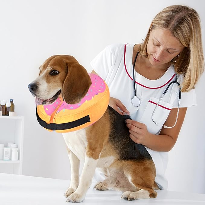 Katoggy Inflatable Dog Cone Collar for Dogs & Cats - Soft, Adjustable Blow-up Donut E-Collar for Small, Medium & Large Pets