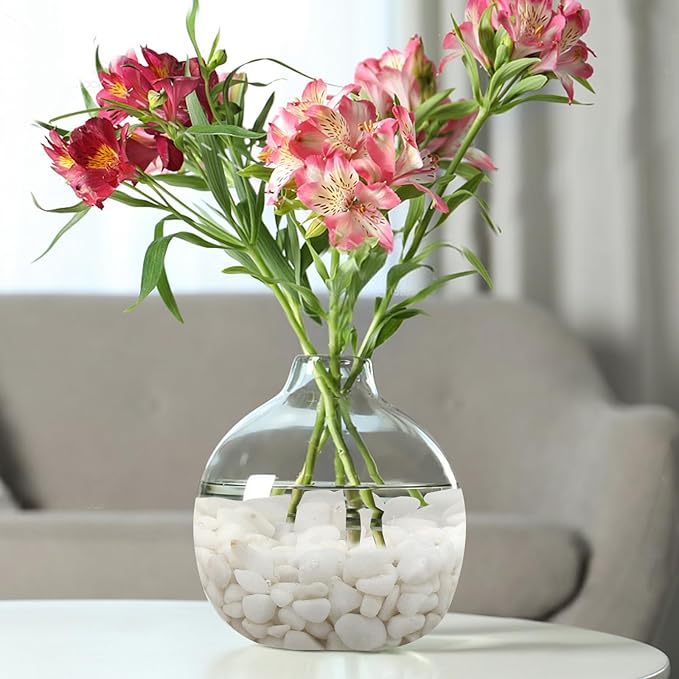 White Pebbles for Indoor Plants, 3/8 Inch Decorative White Stones. Polished River Rocks for Potted Plants Vase Cactus Bird Bath and Outdoor Garden Landscaping