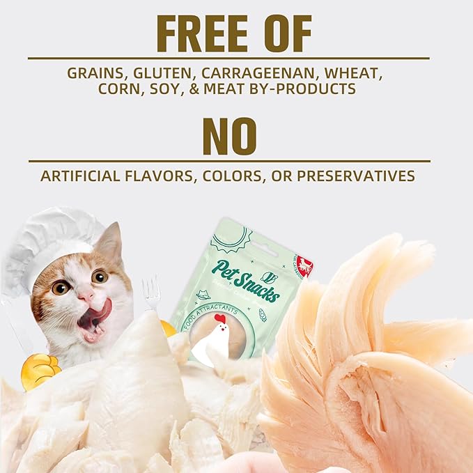 Cat Food Topper for Picky Eaters & Healthy Soft Cat Treat (Chicken), Wet Food with Gravy, High Protein & Limited Ingredient 6 Pack