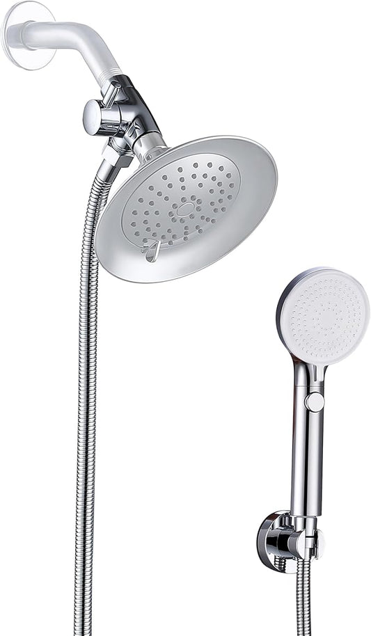 VSincerity Dog Shower Head Sprayer Pet High Pressure 3 Mode Handheld with ONOFF Switch Metal Diverter 100Inch ExtraLong Stainless steel Hose No Drill Hook Chrome 2 Piece Set