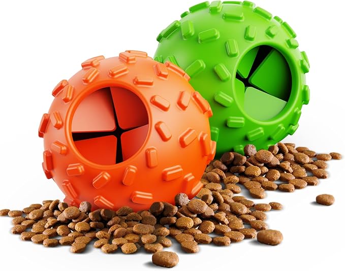 Dog Puzzle Toy 2 Pack – Cognitive Dog Treat Toy,Interactive Dog Toys for Treat Dispensing, Slow Feeder for Mental Stimulation & Anxiety Relief, Puppy Training Toy, Natural Rubber