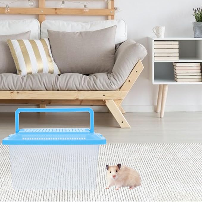 Plastic Turtle Fish Tank Critter Keeper Plastic Terrarium Portable Aquarium Tortoise Living Tank Turtle Holder Hermit Crab Cage Hamster Tank Reptile