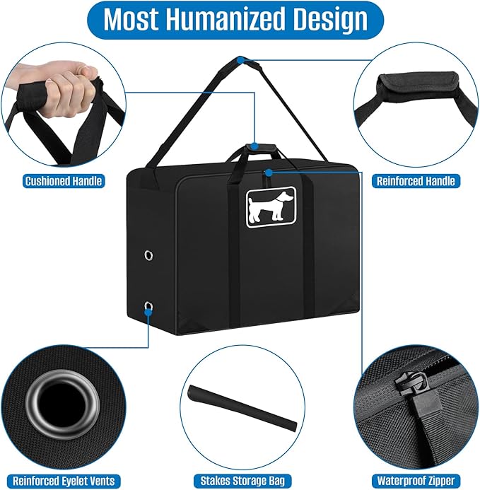SIRUITON 2Pack Dog Playpen Storage Bag, Fits 32" H 8 Panels and 9 Stakes，Suitable for Foldable Exercise Pet Playpen, Dog Fence Travel Bag, with Reinforcing Plate & Shoulder