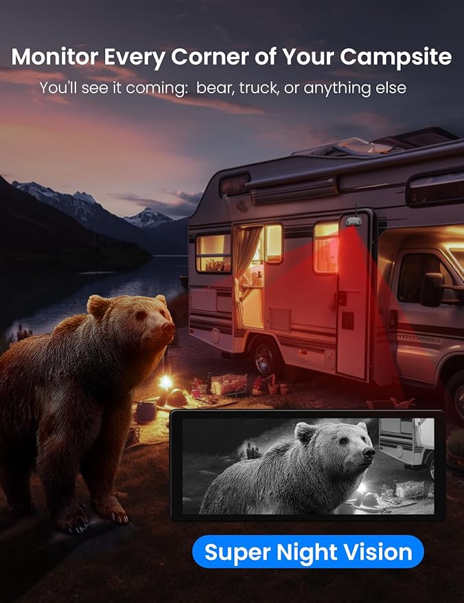 Vehicle Wireless Backup Camera with High Performance 6.86 Inch Touch Monitor 1080P 2 Rear View Cameras with IR Night Vision 4 Channels IP69K Waterproof Reverse Camera for Truck Trailer Camper Tractor