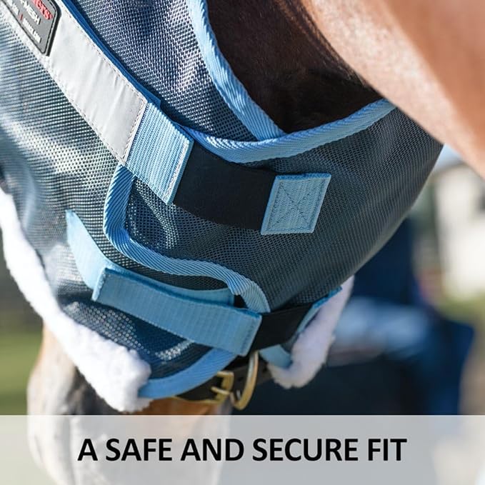 Schneiders Dura-Mesh II Fly Horse Mask with Ears | Reflective Safety Strips | 1000D Poly Vinyl Mesh | 70% UV Protection