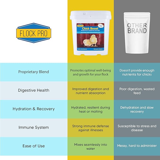 Equerry's Flock PRO Chick Boost Probiotic - Probiotics, Vitamins, Minerals and Electrolytes for Chickens | Chicken Vitamins and Supplements for All Poultry - 5lb