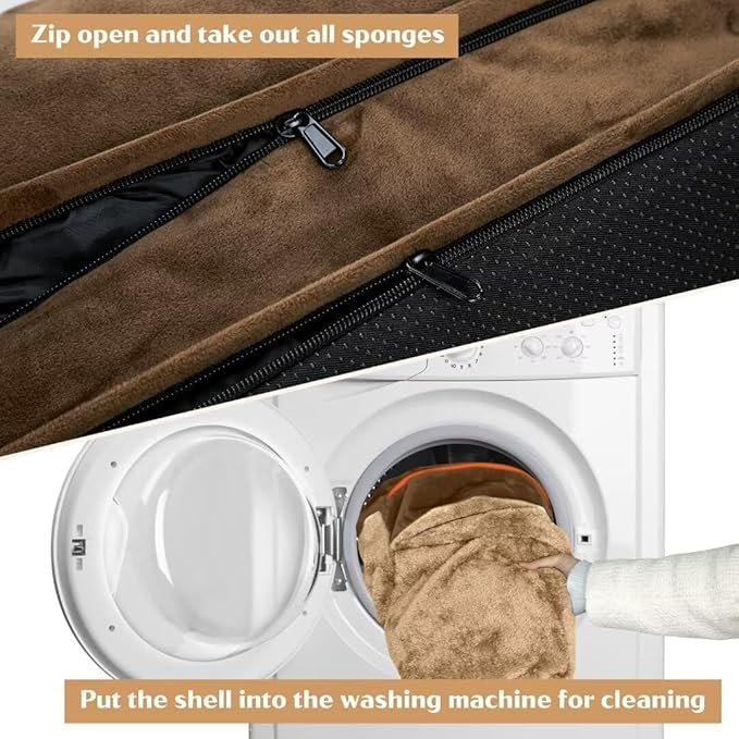 Comfort Expression Memory Foam Dog Beds, Washable Dog Bed Jumbo Breed, Orthopedic Dog Bed Waterproof Pet Sofa Couch with Bolster & Removable Cover(Jumbo,Khaki Brown)