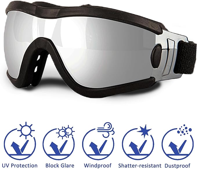 Small Dog Sunglasses with Adjustable Strap UV Protection, Winproof Puppy Sunglasses, Suitable for Dogs Eyes Protection，Soft Dog Goggles