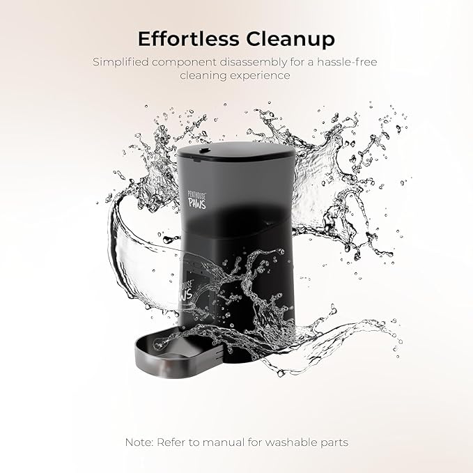 Smart HD Cat Feeder, 2 Way Audio + Voice Recording, Automatic Feeder for Dog with 1080p Night Vision Camera, WiFi App Controlled, Battery Backup, Anti Jam 6L Upto 15 Daily Meals, Black Stainless