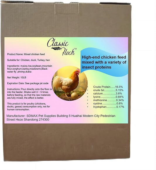 10 LB Chicken Feed - a Hen Specific Feed Developed for The Health of hens and The Production of More and Better Eggs.