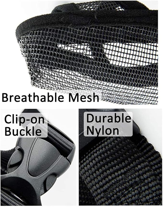 Crazy Felix Nylon Dog Muzzle for Small Medium Large Dogs Dachshund Beagle Poodle Labrador, Air Mesh Breathable and Drinkable Pet Mouth Guard for Anti-Biting Chewing Scavenging(XXXS, Grey)
