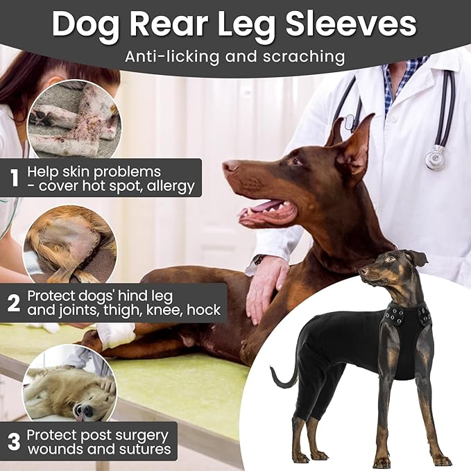 Nanaki Dog Wound Care Shirt,Dog Leg Sleeve to Stop Licking Rear Leg and Abdomen,Pet Surgery Suit Female Spay,Dogs Onesie for Surgery Female Male,Pet Surgical Recovery Suit Female Wound Heal Clothes