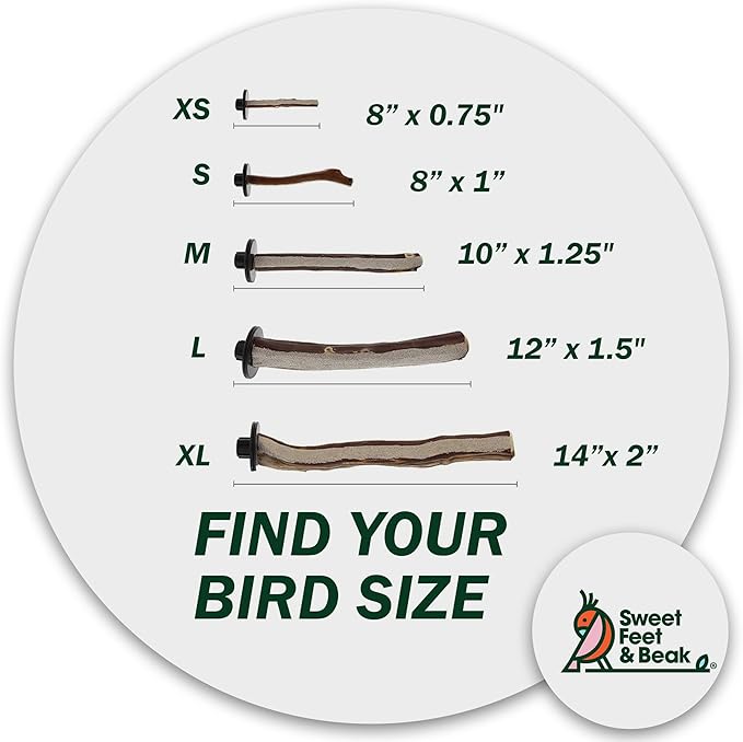 Superoost Manzanita Pumice Pedicure Perch- Easy to Install Bird Cage Accessories for Healthy Feet, Nails and Beak - Natural Bird Perches Imitates Birds' Life in The Wild - S 8"