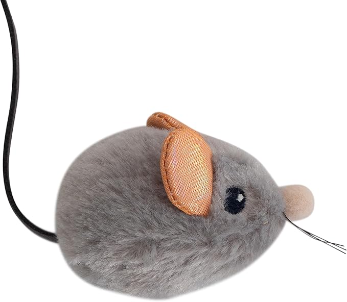Catstages Squeak Squeak Mouse Cat Toy with Touch-Activated Sound & Catnip, Gray