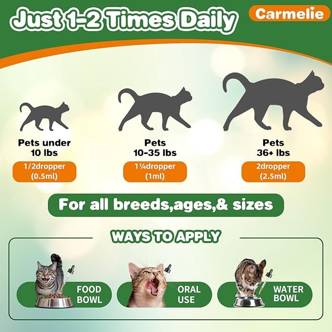 Natural Antibiotics for Cats – Cat Antibiotics for Allergy Relief, Urinary Tract Support, Itch Relief, and Immune Support – Promotes Urinary Tract Health – Cat and Dog Supplemental Vitamins – 2 fl oz