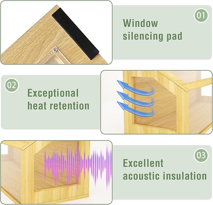 48" Large Hamster Cage, Chewproof Gerbil Cages and Habitats, Openable Top Roof Window with Silencing Pad, Wooden Guinea Pig Cage for Small Animals, Dwarf and Syrian Hamster, 40 x 20 x 20 Inches