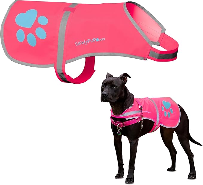 Dog Reflective Vest – Hi-Vis Fluorescent Visibility That Helps to Safeguard Your Pet On/Off Leash in Urban & Rural Areas (Pink, Small)