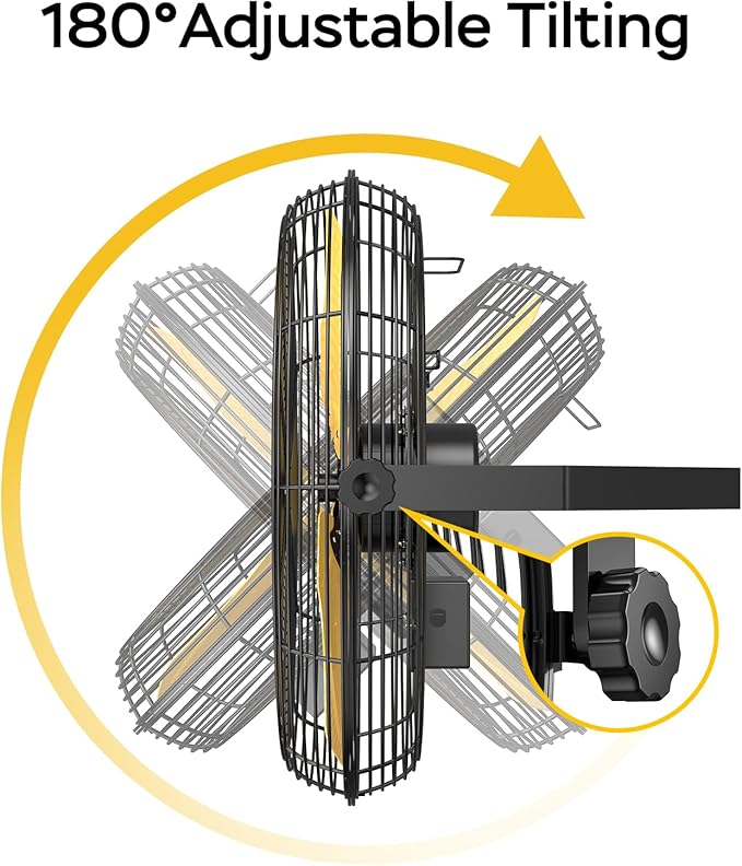 9200 CFM 24" Industrial Wall Mount Fans, High Velocity 2-Speed Professional Metal Fan with Sealed Motor, Heavy Duty Barn Wall Fan for Garage, Commercial, Warehouse, Greenhouse, UL Listed
