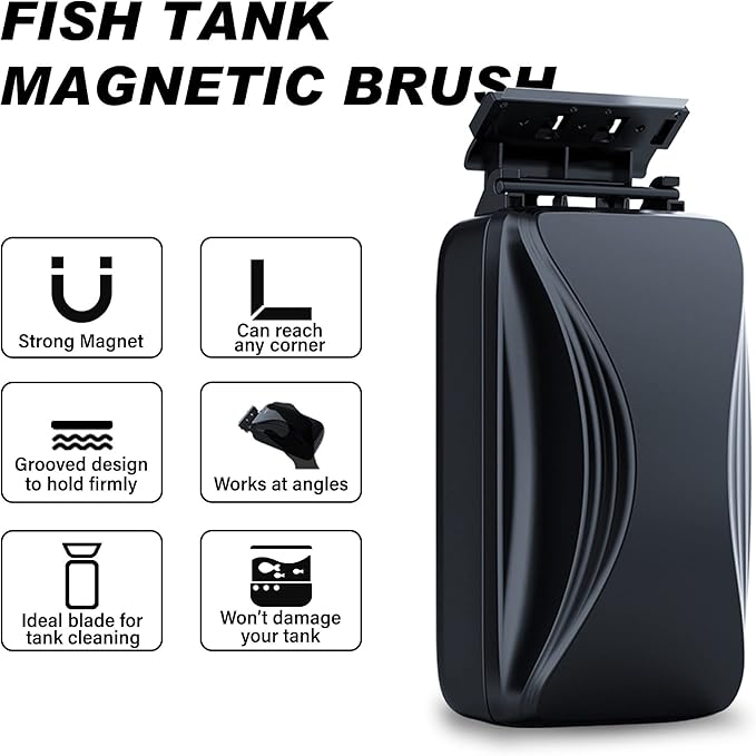 Aquarium Super Strong Magnetic Cleaner Glass Fish Tank Megnet Brush Algae with Scraper Floating Brush Large