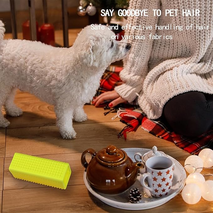 2pcs Pet Dog Cat Hair Remover, Pet Hair Removal Tool, Hollow Cleaner Brush for car，Interior, Furniture, Sofa (red and green)