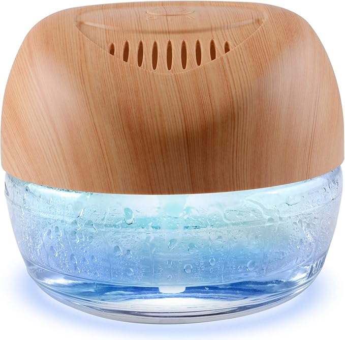 Water-Based Purifier Air Washer, Air Revitalizer & Freshener, Air Fresher with 7 LED Color Changing Light for Rooms (LightYellow)