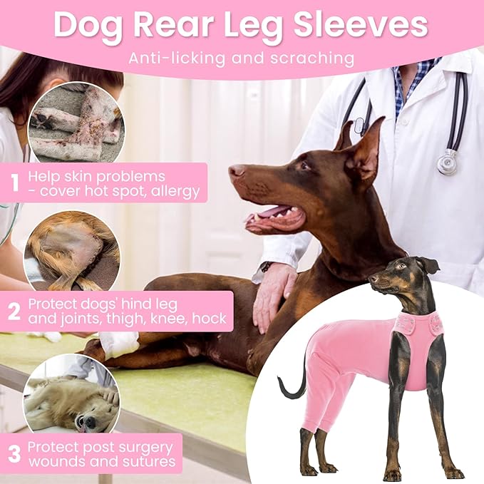 Nanaki Dog Surgery Suit Female Spay, Leg Sleeves for Dog Rear Legs, Doggy Onesie for Surgery Female, Doggy Recovery Suit Male Abdomen, Pet Wound Care Heal Protector, Surgical Suits for Pet Spay