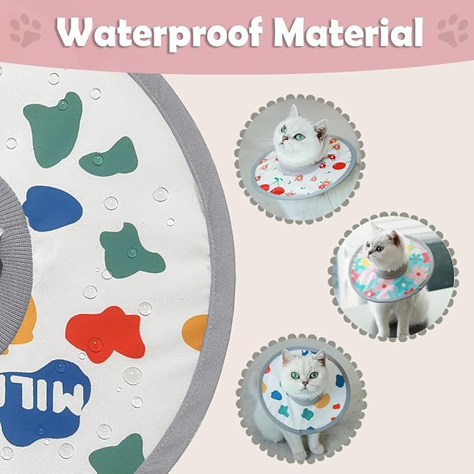 LOS ANDES Adjustable Cat Recovery & Protective Collar - Alternative to Traditional Neck Cones, Prevent Licking Wounds After Surgery, Lightweight Design for Kittens & Puppies