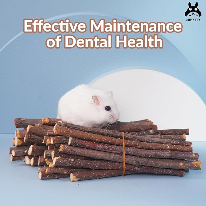 330g Natural Apple Sticks Rabbit Chew Toys, Bunny Teething Toys, Easy to Store in Jar, Ideal for Rabbit, Guinea Pig, Hamster, Chinchilla, Chipmunks, Squirrels, Gerbils and other Small Animals