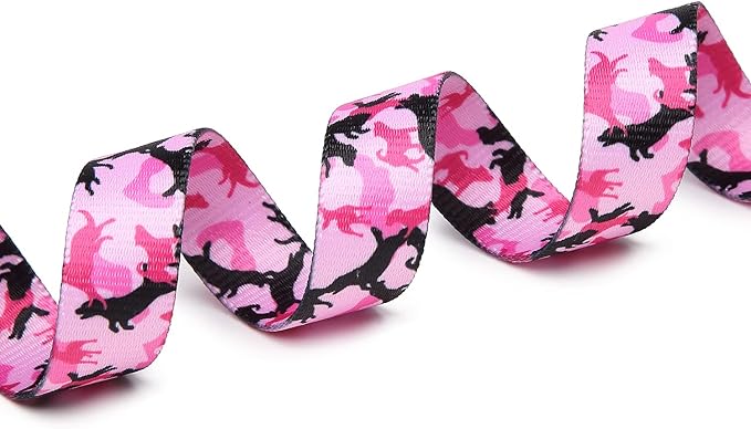 Mercano Adjustable Dog Collar - Special Design Patterns, Soft Nylon Comfortable Sturdy Pet Collar for Small Medium Large Dogs (M, Dog Camouflage Pink)