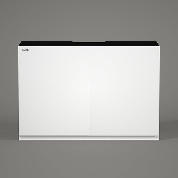 LANDEN Aquarium Stand and Cabinet, for up to 105Gal Tank, Fish Tank, Nano Foam Leveling Mat Included, Contemporary and Simple Design W47.2xD23.6xH31.49 in Wooden Matte White Painted (Stand Only)
