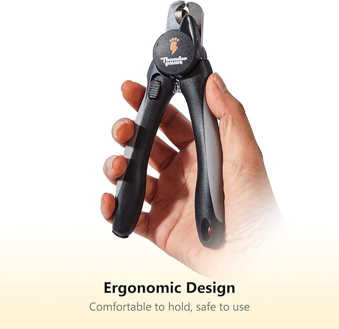 LED Dog Nail Clippers with Light, Trimmers with Protective Guard, Quick Sensor, Safety Lock and Nail File - Suitable for Large and Small Dogs & Cats (Grey, LED)